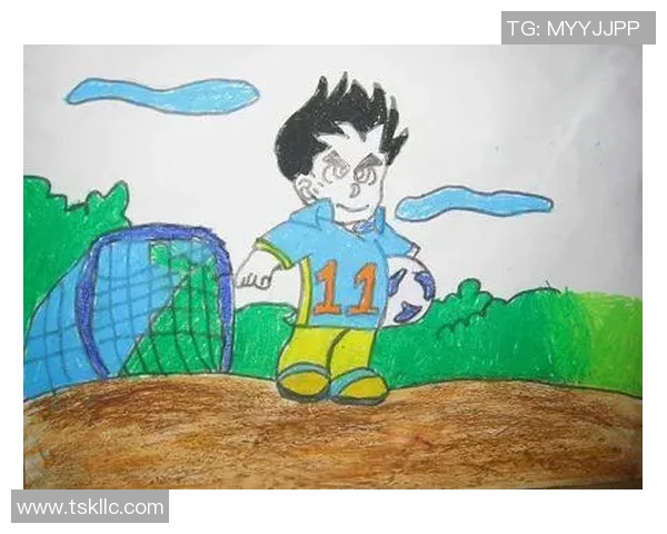 足球球星儿童画风格作品精选展示 梦幻世界中的球场英雄人物